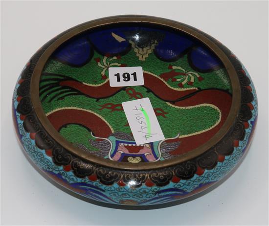 Chinese cloisonne enamel bowl(-)